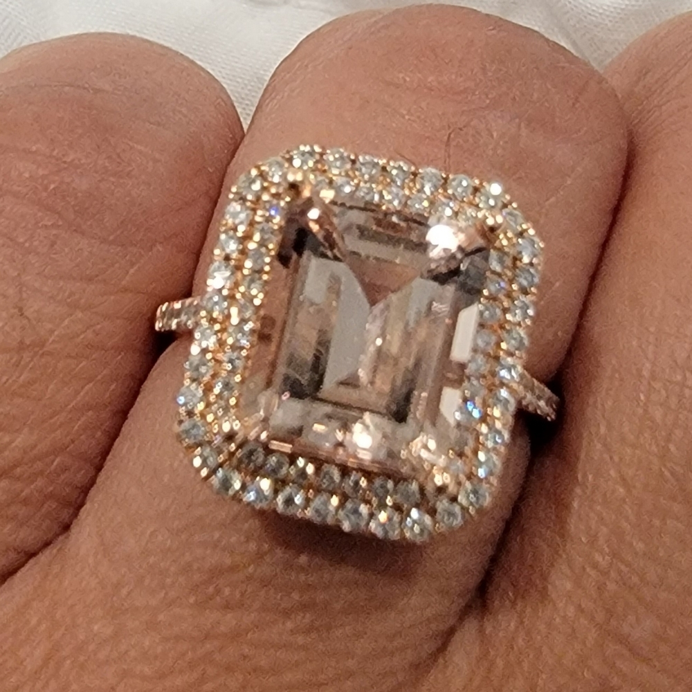 14k morganite and diamond engagement ring with appraisal